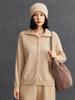 Women's Thick Cashmere Sweater with Large Lapel and Buttons - Autumn/Winter 2026 Versatile Base Layer Knit Outerwear
