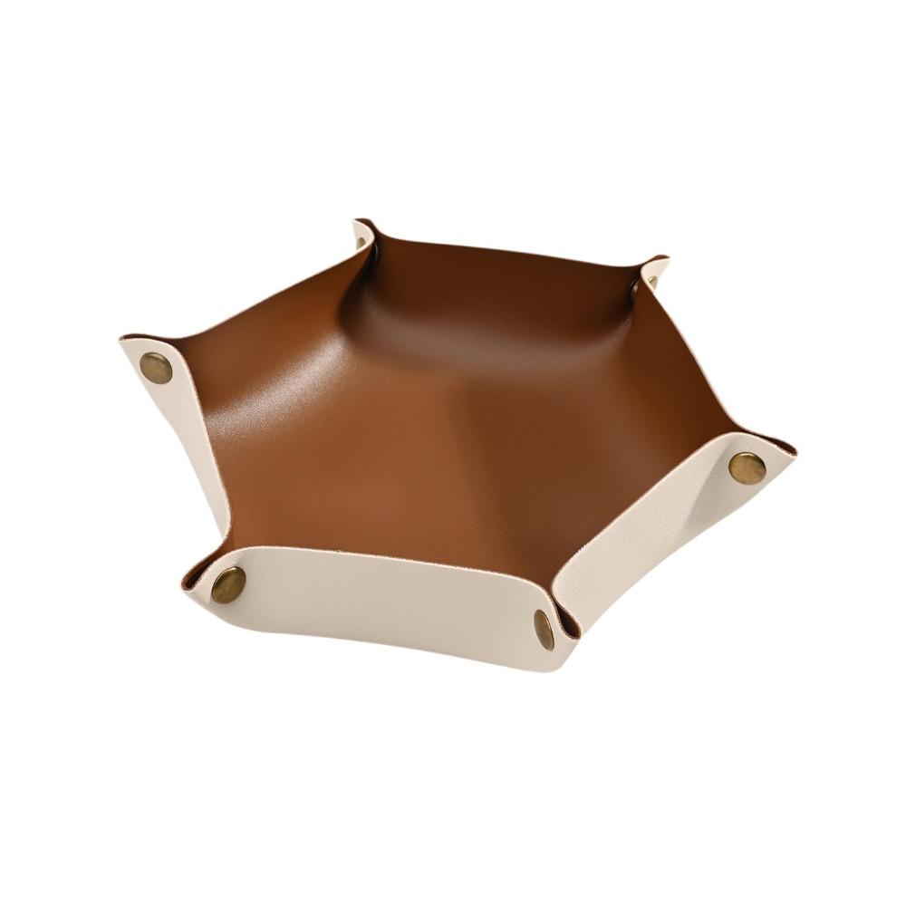Vintage Desktop Organizer Nordic Style Folding Organizer Creative Leather Storage Tray Entrance