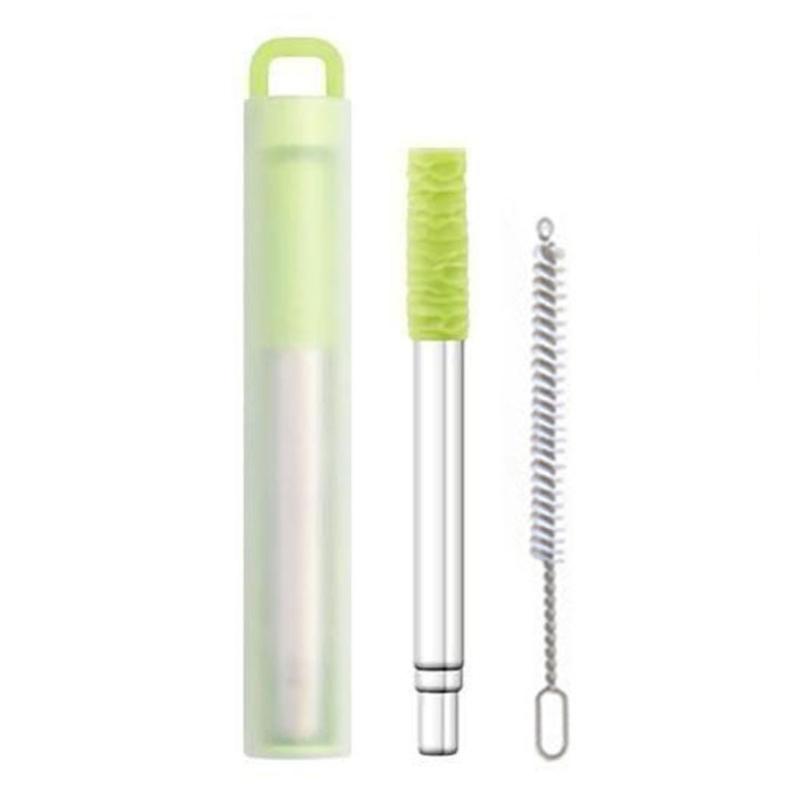 Portables Foldable Straws Suit Birthday Stainless Steel Useful Milk Straws for Travel Homes Office