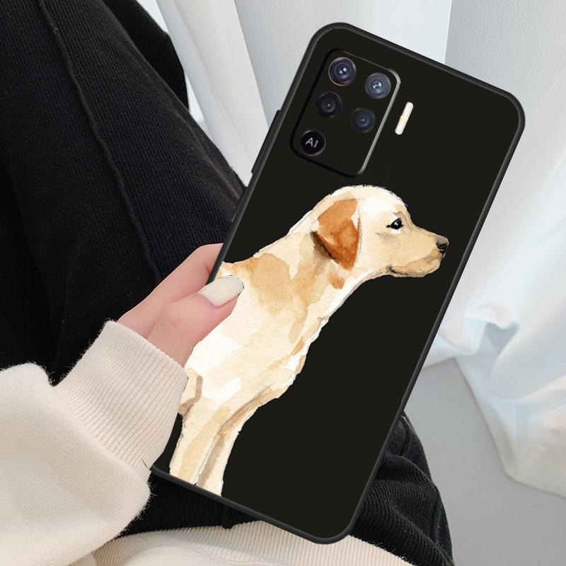 Cartoon Golden Retriever Dog Case For Oppo A17 A57 A77 A40 A78 A54 A74 A94 A76 A16 A96 A18 A60 A80 A38 A58 A98 A15 A5 Pro