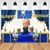 Boss Baby Thema Achtergrond Meisje Jongen Verjaardagsfeest Kinderkamer Decoratie Fotografie Achtergrond Gepersonaliseerd Naam Poster Banner