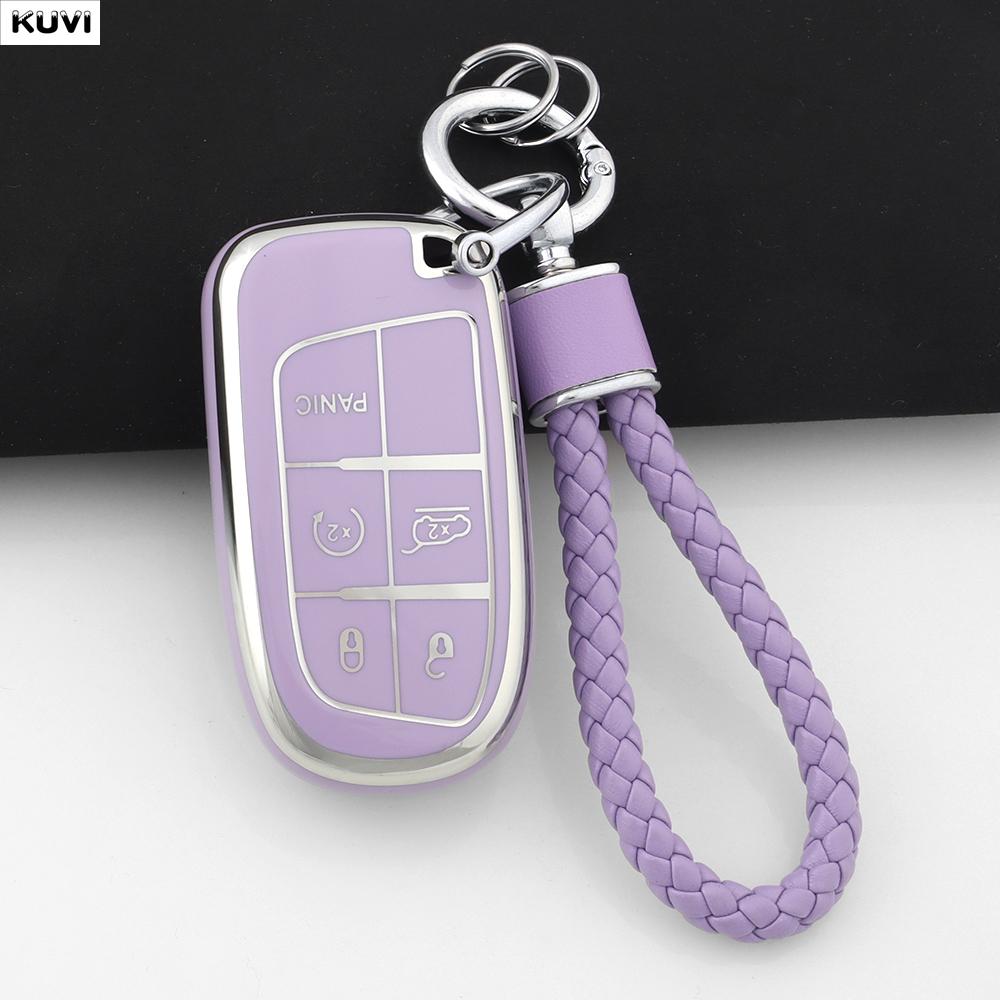 Fashion Tpu Car Key Case Cover For Jeep Renegade Frand Cherokee Dodge Journey Charger Chrysler 200 300 300 5 Buttons Protector