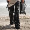 Men's women's autumn and winter unisex VIBE wide drape trousers trendy spiral track large zipper jeans