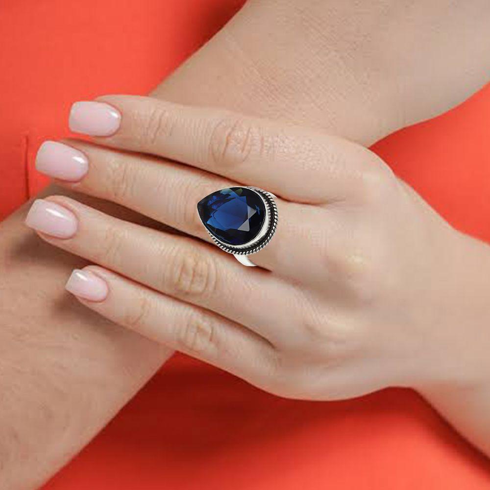 Tanzanite Quartz Gemstone Handmade Silver Jewelry  "7.5"