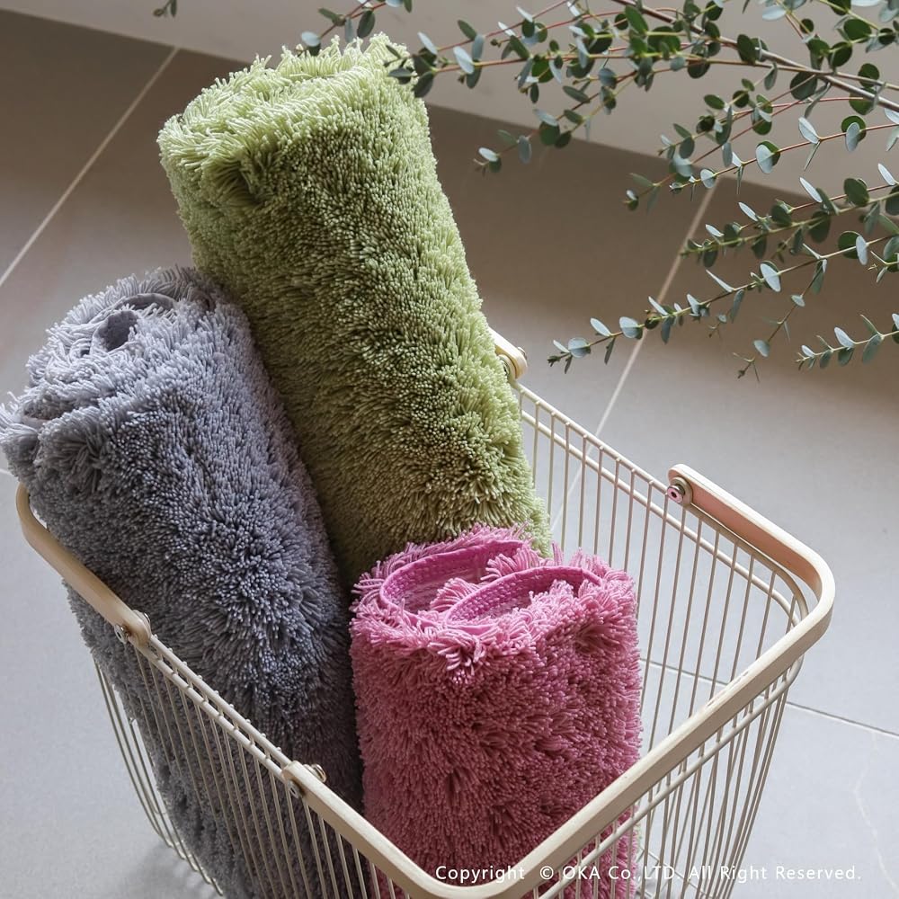 OKA Dry Good D Nature Bath Mat 36cm x 55cm Beige (Absorbent Quick-Dry Washable Non-Slip)