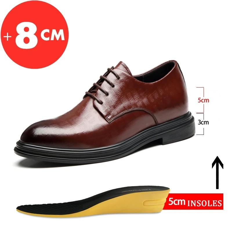 Men`s Elevator Dress Oxfords, 3/6/8cm Height
