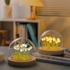 Luz Nocturna de Flor de Tulipán Artificial Hecha a Mano DIY Lámpara de Noche LED Decoración para Dormitorio Regalos de Navidad Cumpleaños Lámpara de Mesa