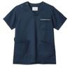 Anfamie Nurse Scrub, Stretch Gaba with Anti-Static Piping, Anti-Static, Shape-Retaining, Side Pockets, Loops, Size M, Navy X White