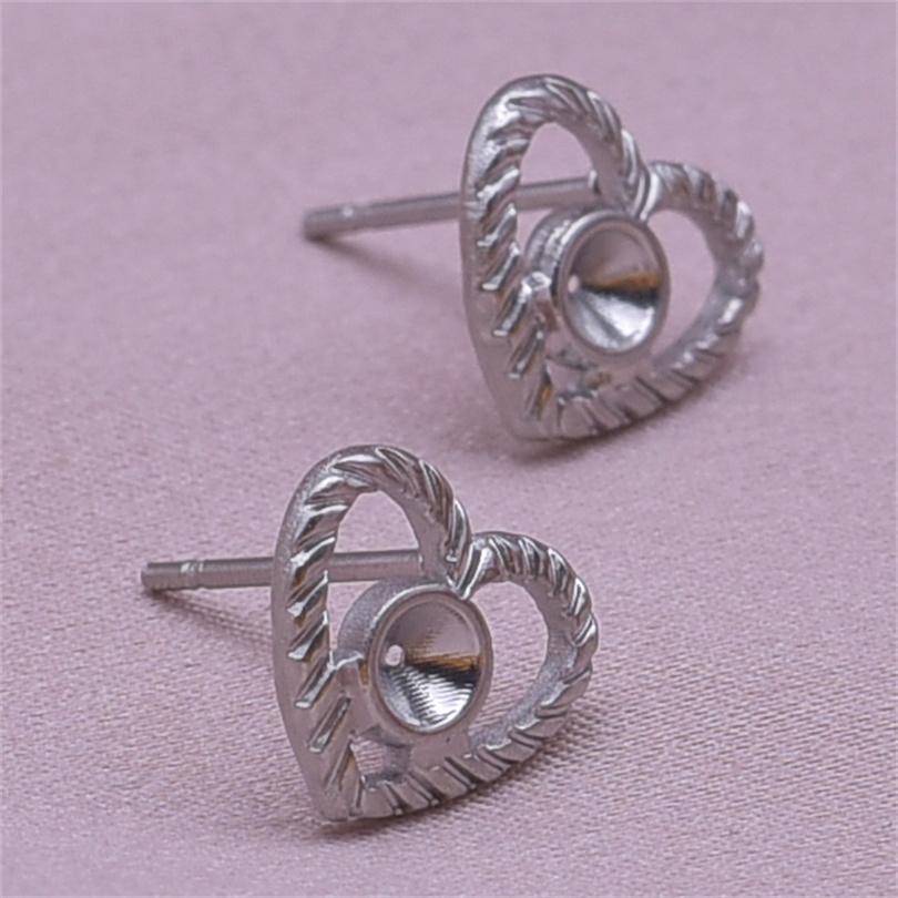 High Quality Piercing Ear Studs Round Fatima Hand Blank Charm Earring Stainless Steel Earrings For Women Men Handmade Materials