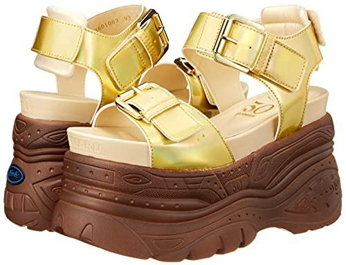 Yosuke Women's Gold Sandals, Size 25.0 cm, 2601063