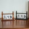 Wooden Flip Calendar Simple Home Study Dormitory Desktop Desk Calendar Perpetual Calendar Photo Props Ornament