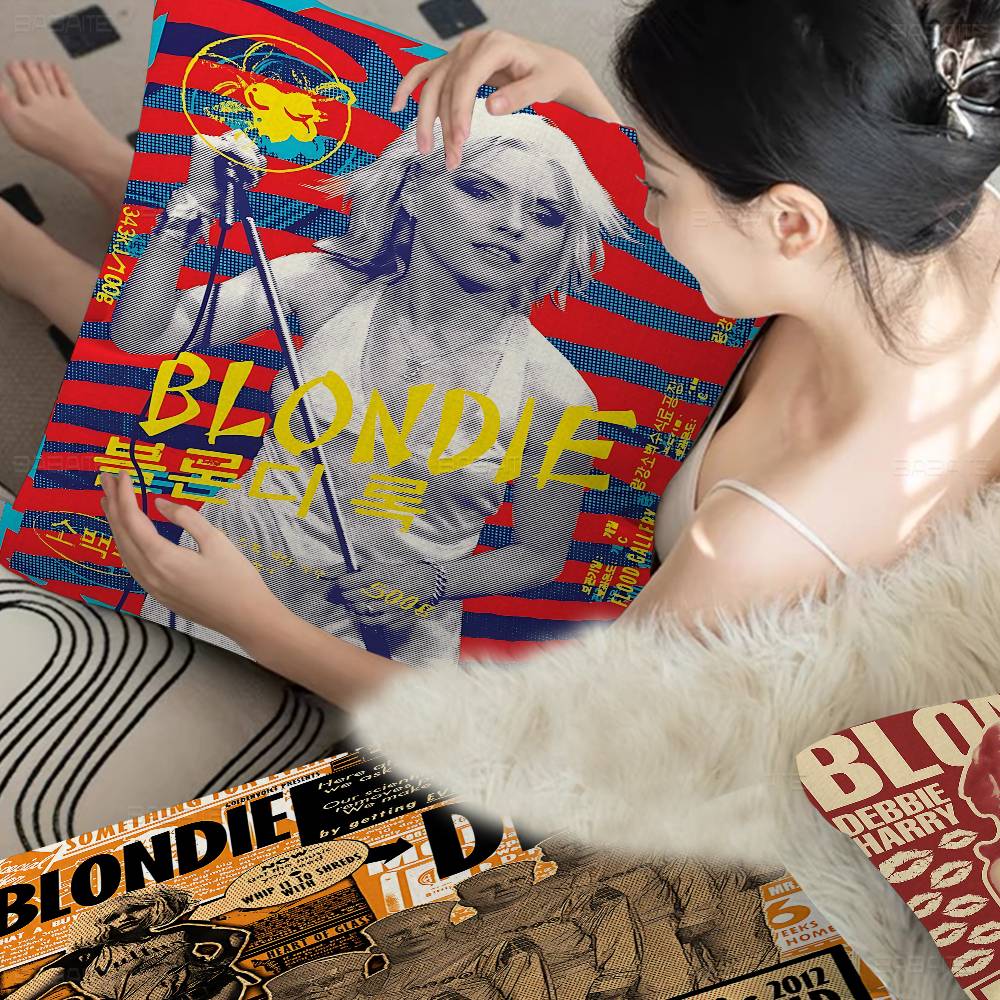 Rock Band B-Blondie Pillow Gift Home Office Decoration Bedroom Sofa Car Cushion Cover Case 45x45