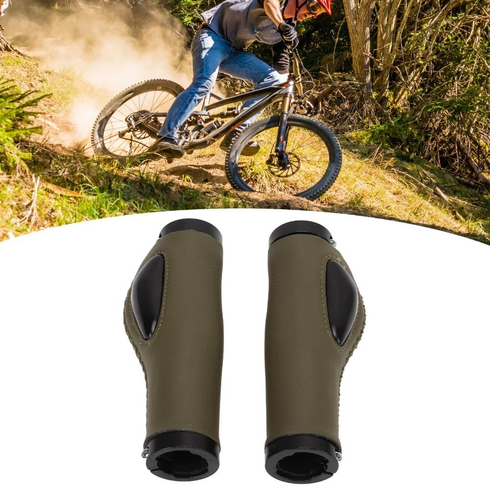 1 Pair Artificial Leather Leather Bicycle Grips Leather Handlebar Cover Mountain Bike Riding
