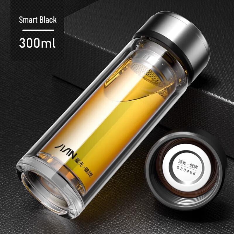 Fuguan Shangze 360ml Double-Wall Glass  Stainless Steel Insulated Mug