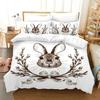 Conjunto de Ropa de Cama de Animales Divertidos Conejo de Dibujos Animados Funda Nórdica Sábana Juego de Cama Impreso Funda de Almohada Cama Tamaño Completo Queen King Edredón Dormitorio