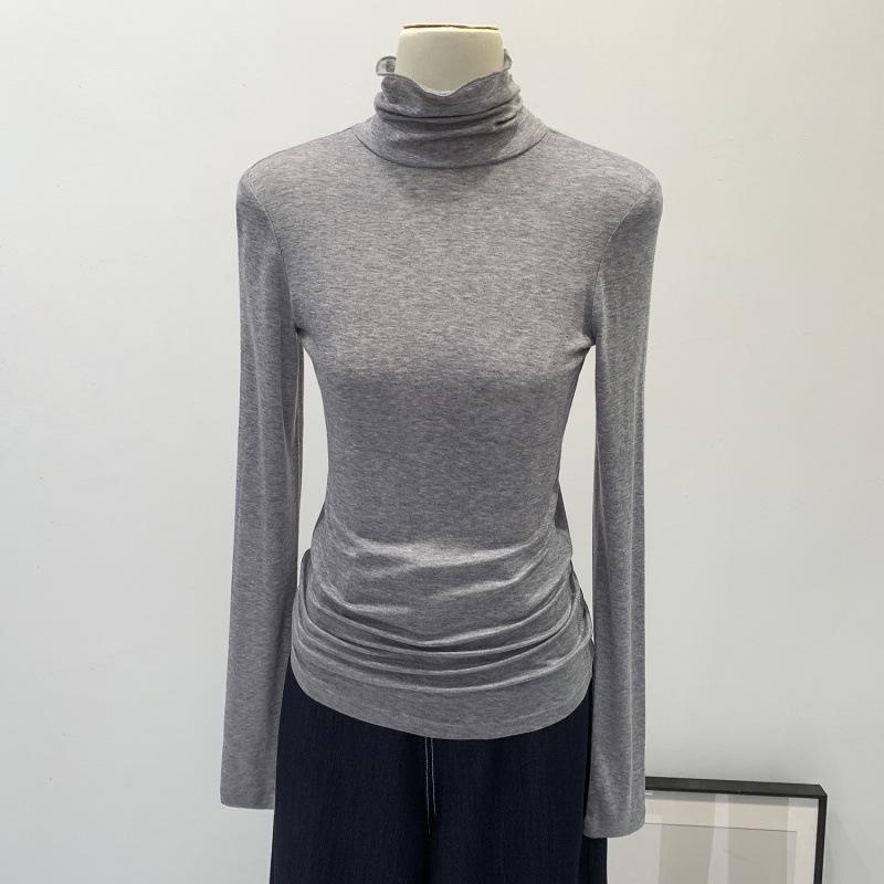 Women s Slim Fit Tencel Wool Half-High Neck Base Layer Top for Autumn/Winter 2026 Small
