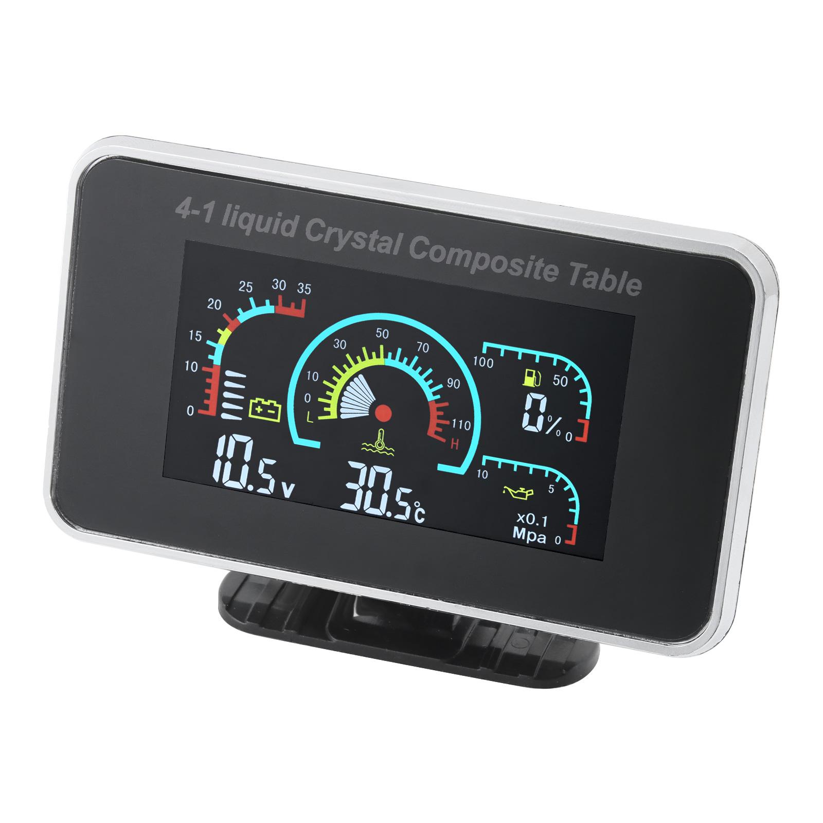 

Universal 4 in 1 LCD Car Gauge Water Temp+ temperature sensor Fuel Level Gauge Fuel liquid Sensor 0-190ohm 100-600mm(Optional)
