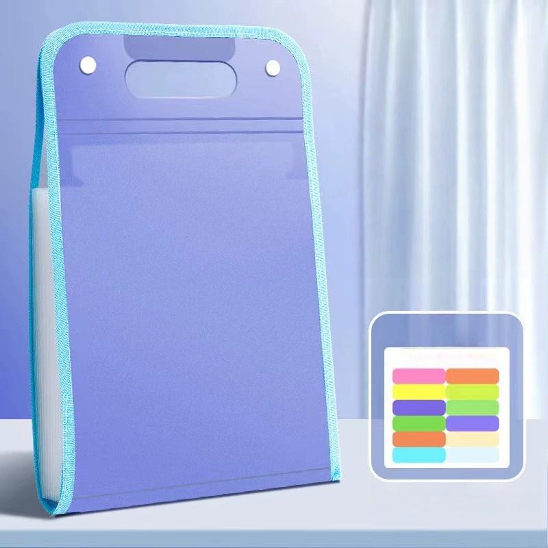 Handheld Folder with 13 Pockets and Large Capacity. File Management Storage Folder. Portable Organ Bag for Easy Reference синий