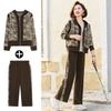 Middle-Aged Women's Casual Hooded Jacket & Straight-Leg Pants Set