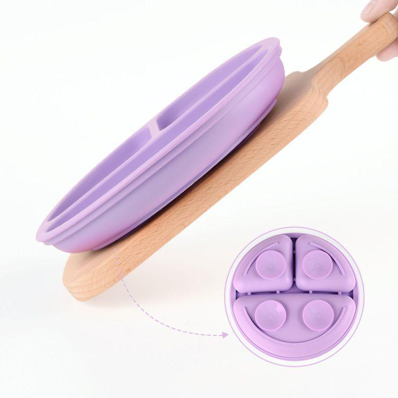 Smiley Face Baby Dining Plate: Silicone Suction Bowl with Lid & Divided Compartments