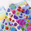 4 Sheets/Set Marine Life Cartoon Fish Stickers Baby Kids Cute 3D Bubble Puffy Sticker Scrapbook for Boy Girl Bedroom Decoration
