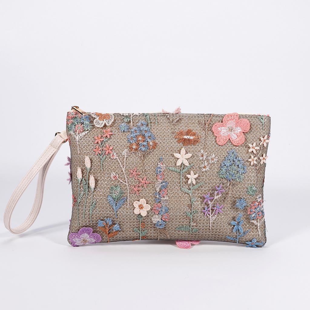 High-end Sequined Woven Dinner Bag New Embroidery Clutch Bag Summer Niche Straw Woven Bag Fashion Women's Envelope Bag