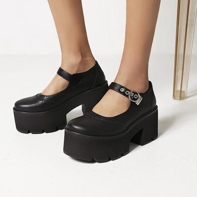 Nouvelle Mode Instagram Lolita Japonaise Petites Chaussures en Cuir Chaussures Simples Mary Jane Polyvalentes Rétro Académie à Semelles Épaisses pour Femmes
