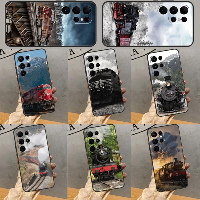 Train Railway Travel Phone Case For Samsung Galaxy S25 Ultra S23 S22 S21 Ultra S9 S10 S20 Plus S24 FE Funda Cover