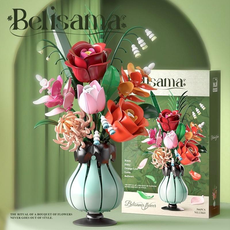 Neueste Zusammengebaute Bausteine Blumen Spielzeug, Rose, Orchideen, Ewige Blumen, Geschenke Für Mädchen, Valentinstagsgeschenke, Heimdekoration