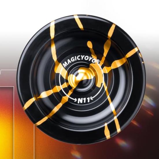 MagicYoYo New Design N11 Alloy Aluminum Professional Yo-yo Unresponsive YoYo ball (Black With Golden) by MAGICYOYO