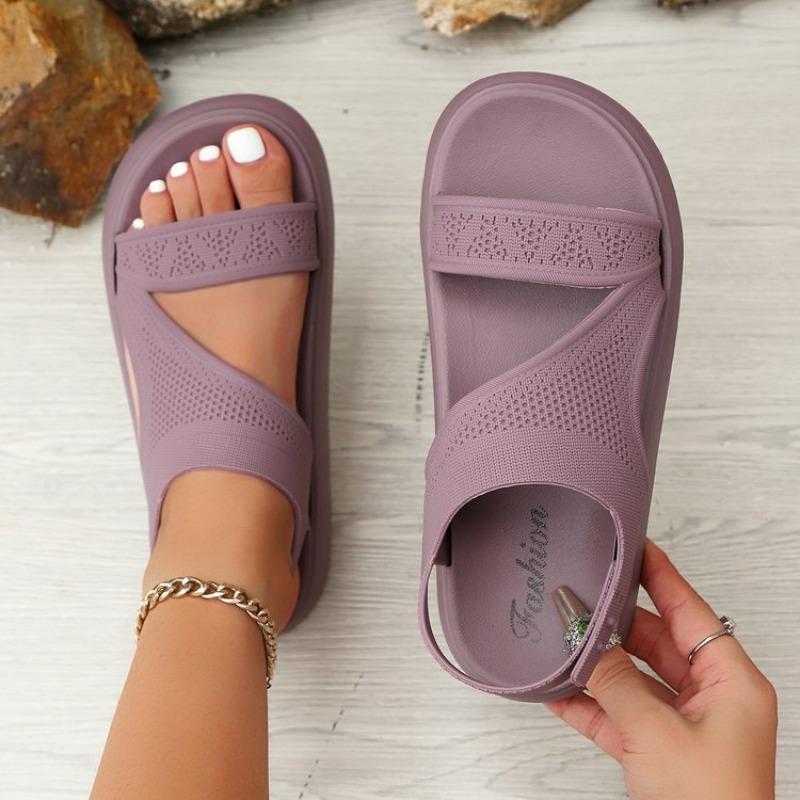 

Мода 2025 Обувь Женские Летние Туфли Танкетка Платформа Сандалии Пляжные Спортивные Сандалии Эластичная Вязка Повседневные Шлепанцы 37 фиолетовый