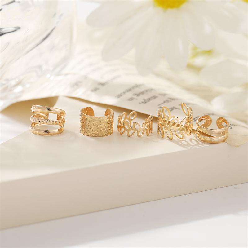 Leaves Clip Earrings for Women Creative Simple C Butterfly Ear Cuff Non-Piercing Ear Clips Set Trendy Jewelry