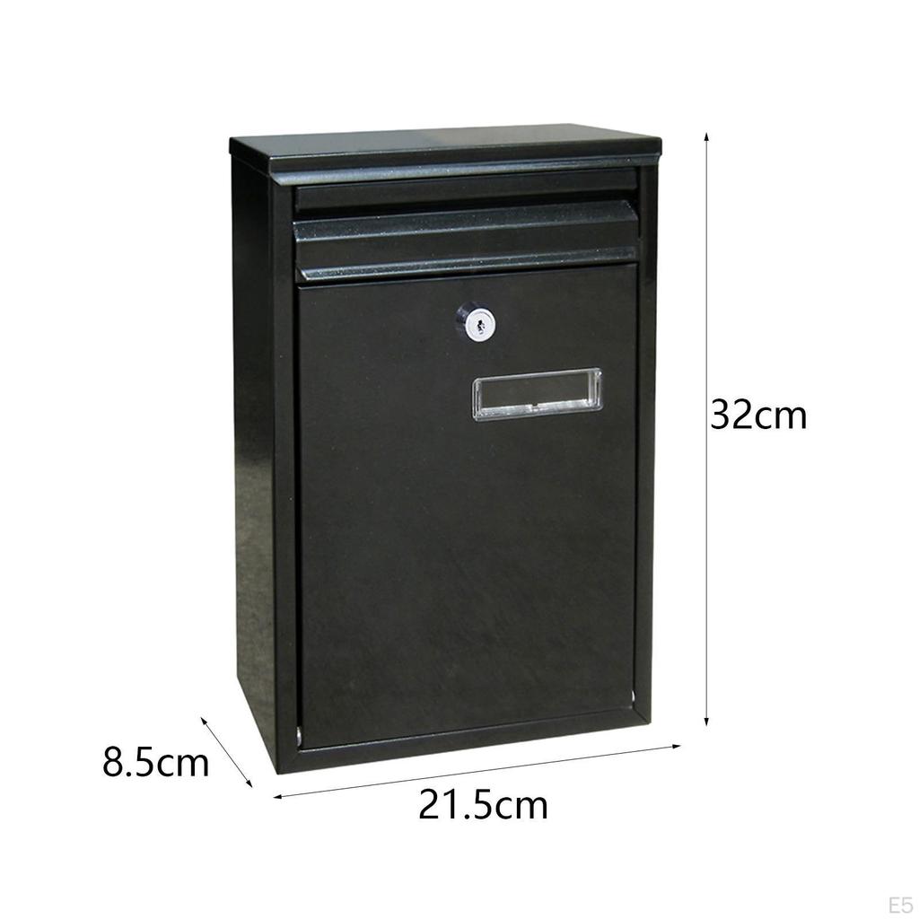 Wall Mounted Mailbox Newspaper Holder Box Large Capacity Metal Postbox Letterbox Hanging Mail