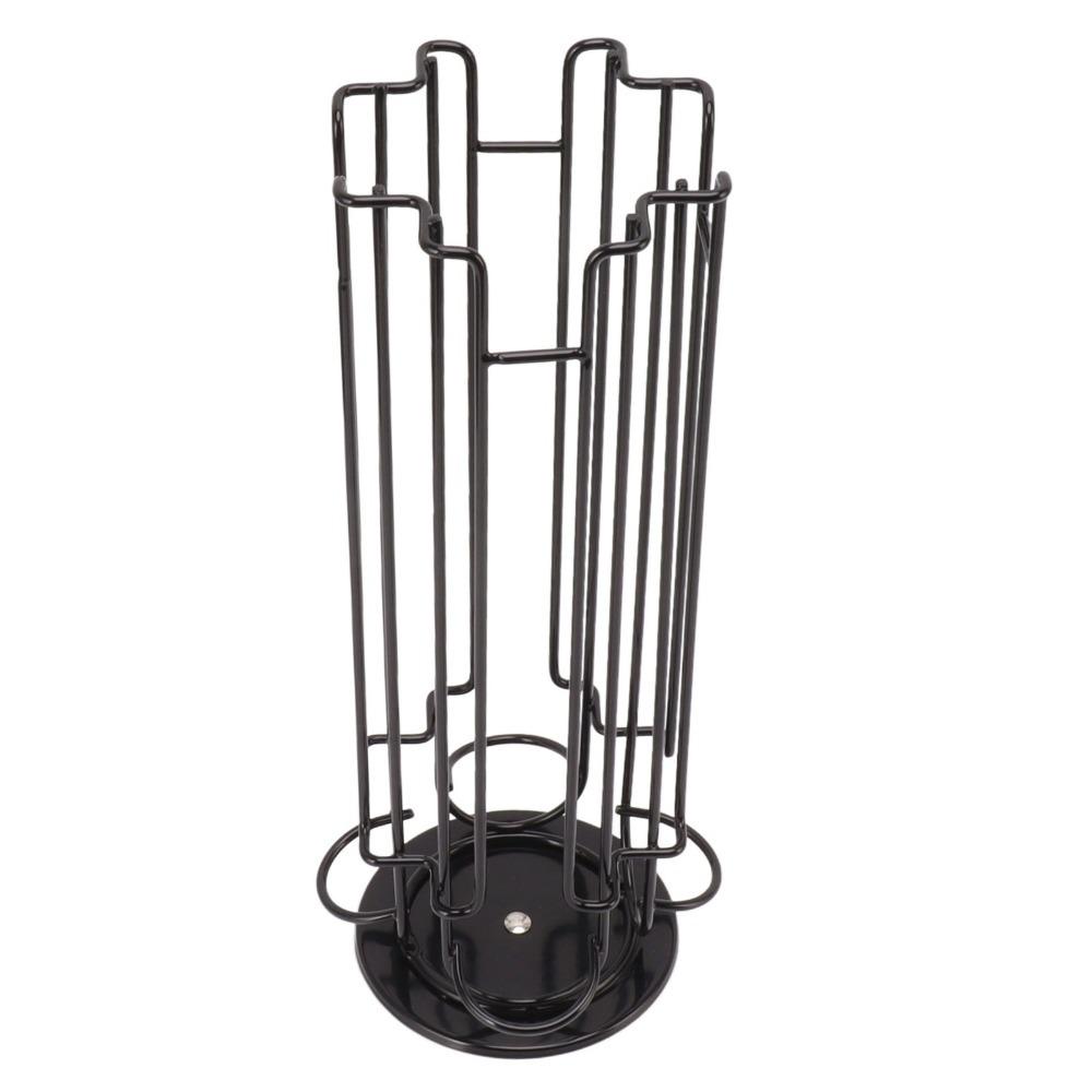 360 Degree Rotating Coffee Pod Storage Rack Black Color Coffee Pod Carousel Holder Kitchen Use