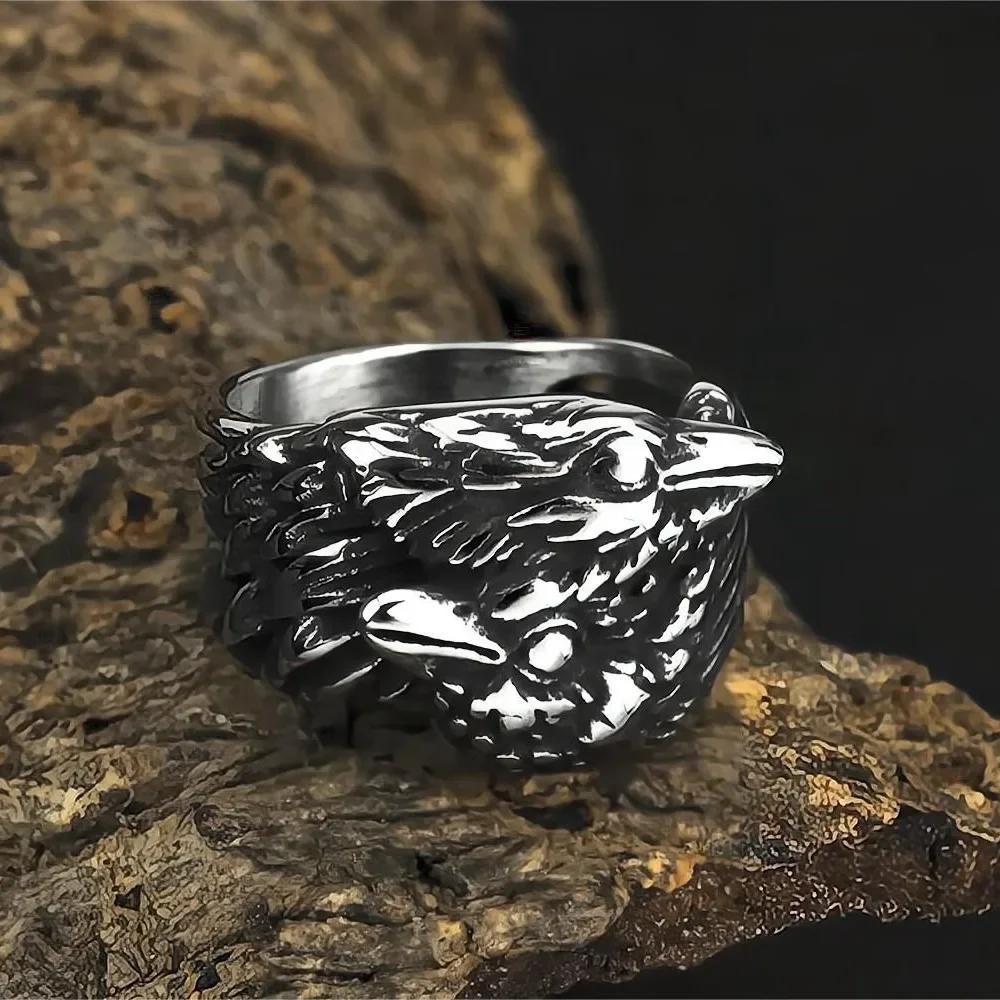 Vintage Viking Men Rings Stainless Steel Ethnic Belief Nordic Odin Compass Tree of Life Valknut Ring Amulet Jewelry