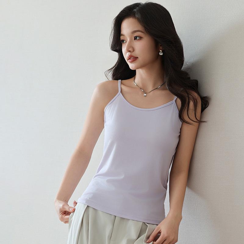 2026 Spring/Summer Women's Slim Fit Color Block Spaghetti Strap Tank Top