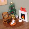 Cross-border Dollhouse Christmas Scene Set: Tree, Rocking Chair, Fireplace, and Micro-landscape Accessories