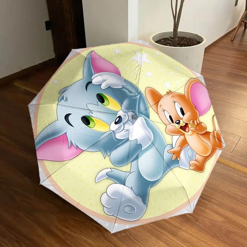 1pc Tom, Jerry Automatic Open/Close Umbrella, Lightweight Design for Everyone,Durable Canopy Yy251014050