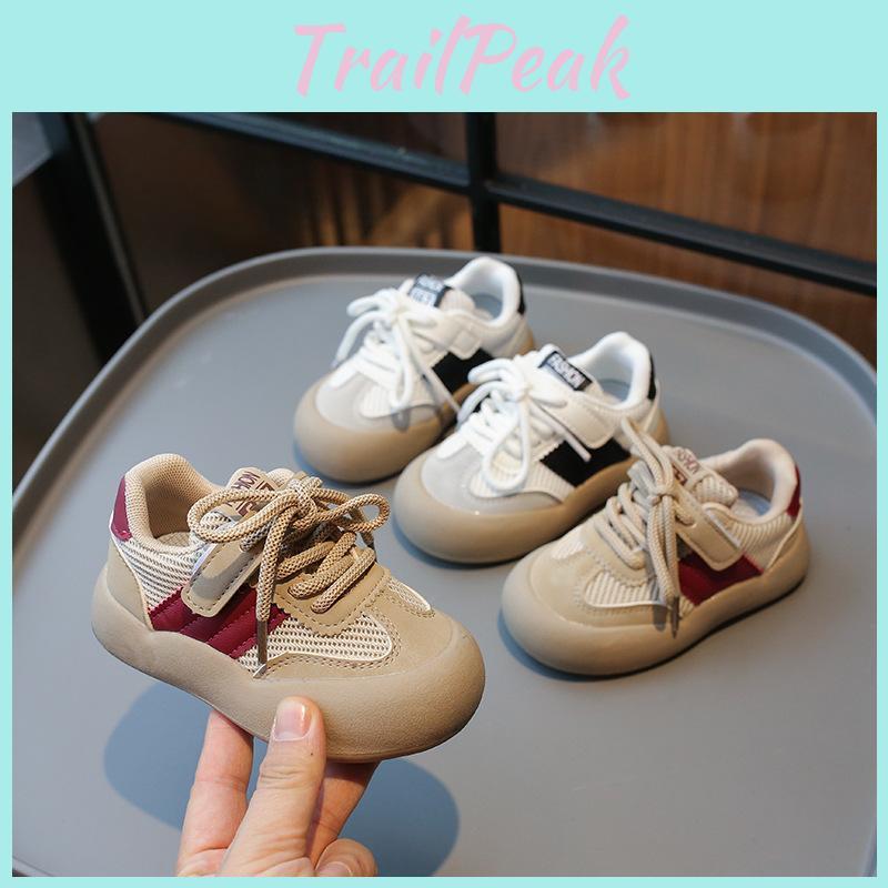 New Childrens Sneakers And Boys Girls Breathable Mesh Preppy Style Soft Sole Sneakers