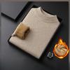 Winter Men's Solid Color and Fleece Thickened Mink One-piece Cashmere Sweater Half Turtleneck Sweater for Men
