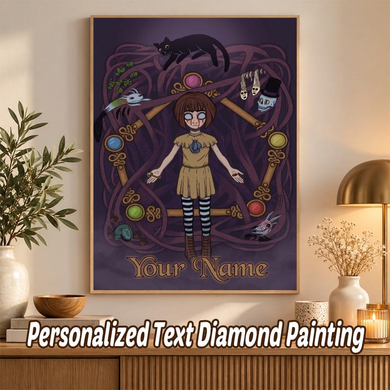 Fran Bow Custom Name Text 5D Diamond Painting Kit DIY Full Drill Diamond Art Decoration
