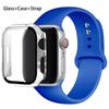 Glas + Gehäuse + Armband für Apple Watch Band 44/40/45/41/38/42/44 mm. Silikonarmband für iWatch Serie 3, 4, 5, 6, SE 78