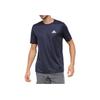 Adidas Solid Color Casual Comfort Quick-Dry Round Neck Short-Sleeved T-Shirt Men Tops Legend-Ink-Blue White GM2097