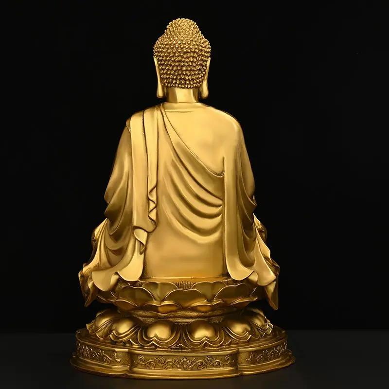 Der Buddha Tempel des Himmels Buddha Ornamente Reines Kupfer Sitzender Lotus Shakyamuni Haus Eingerichtet Buddha