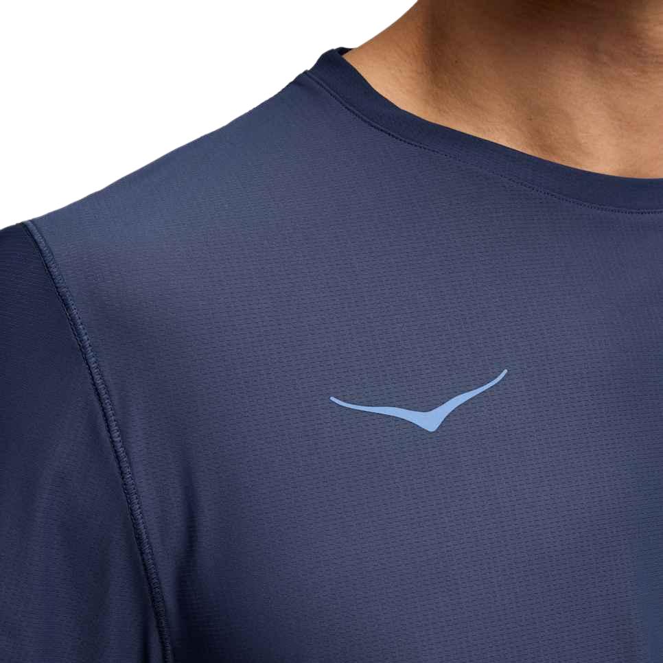 HOKA One One T Shirts Men's Midnight Blue Crew Neck Moderate Straight Fit 1175771-MDNB