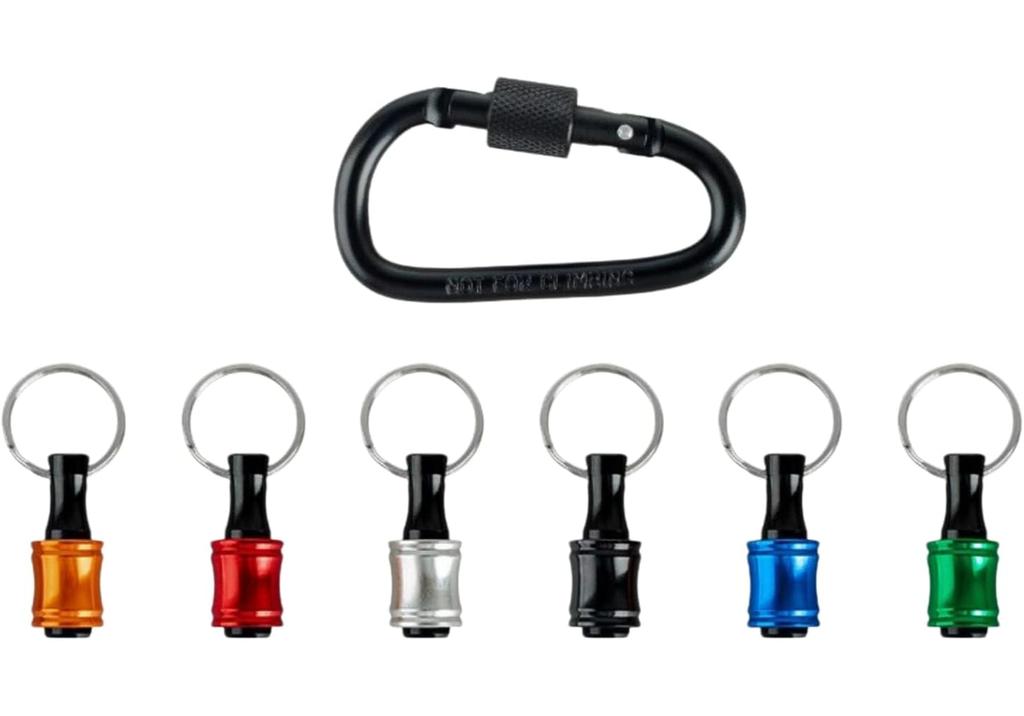 6pcs Color Coded Screwdriver Bit Holder Set with Keychain Adapter Durable Steel, 1/4" Hex Shank Ideal for Drills & Handheld Screwdrivers