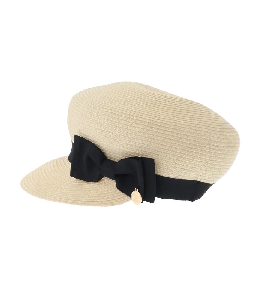 [Maison De Fleur] Cap Grosgrain Ribbon Newsboy Cap for Women, Black