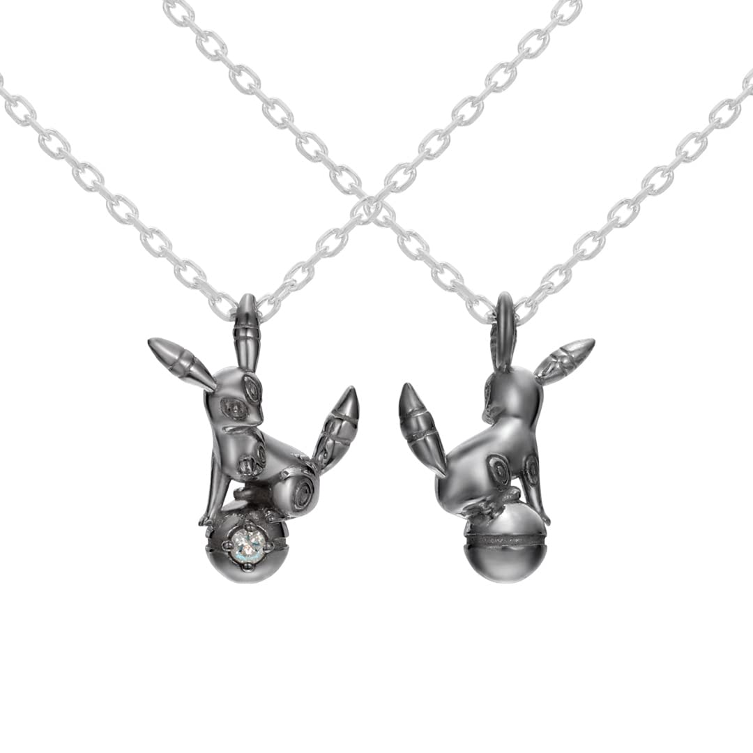

Pokemon Umbreon Monster Ball Necklace Silver Unisex Popular Accessories Jewelry Present Gift [U-Treasure] & (Black ver.) Men s Women s