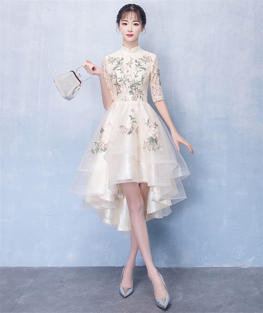JINZUOMA Party Evening Formal Wedding Midi Short Elegant Floral Perfect for and Host Parties Size Women's Dress, Dress, Dress, Dress, Dress, Dress,