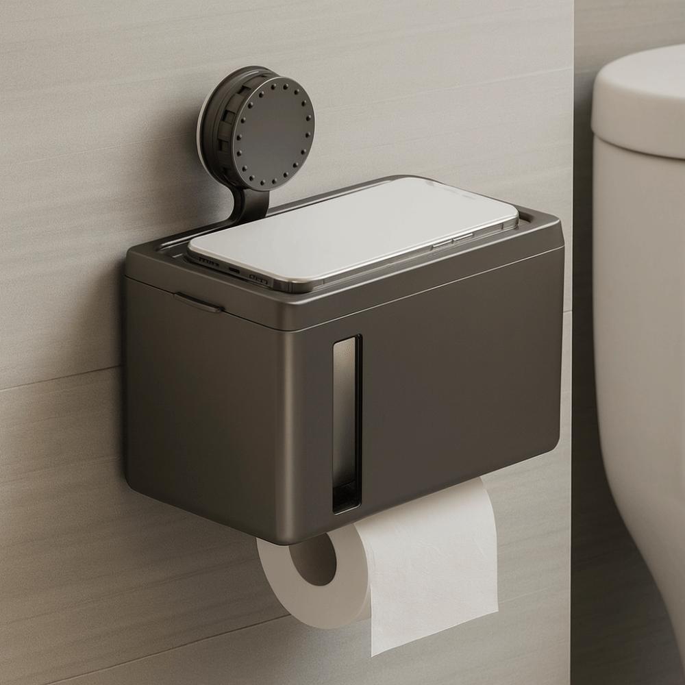 Detachable Suction Cup Toilet Paper Holder Punch Free Toilet Paper Dispenser Bathroom